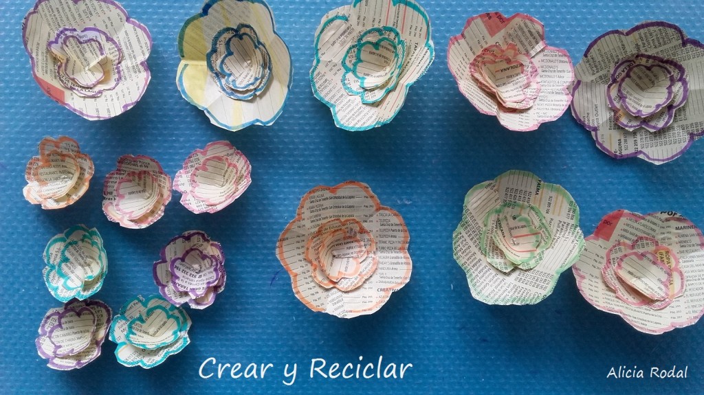 Flores para Tocado sombrero para carnaval con materiales reciclados DIY