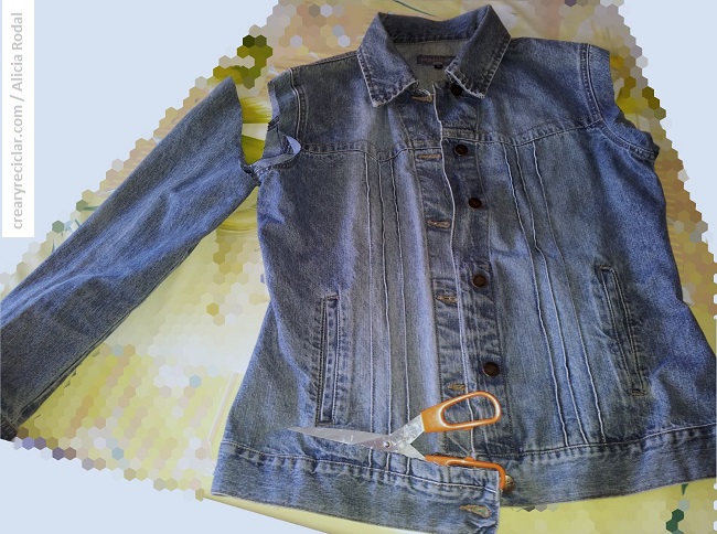 Mira qué fácil es transformar una chaqueta vaquera o blue jeans, en un chaleco sin coser.