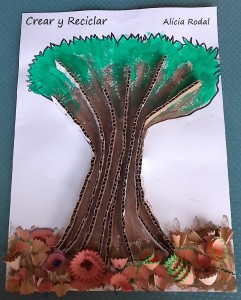 Cómo decorar un árbol con diferentes técnicas y materiales reciclados o materiales que tengamos en casa y lograr un efecto en 3D. 