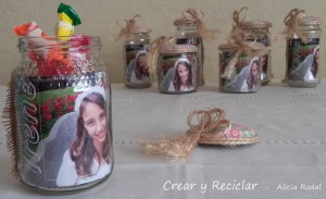 Recuerditos para cumpleaños con frascos de vidrio DIY