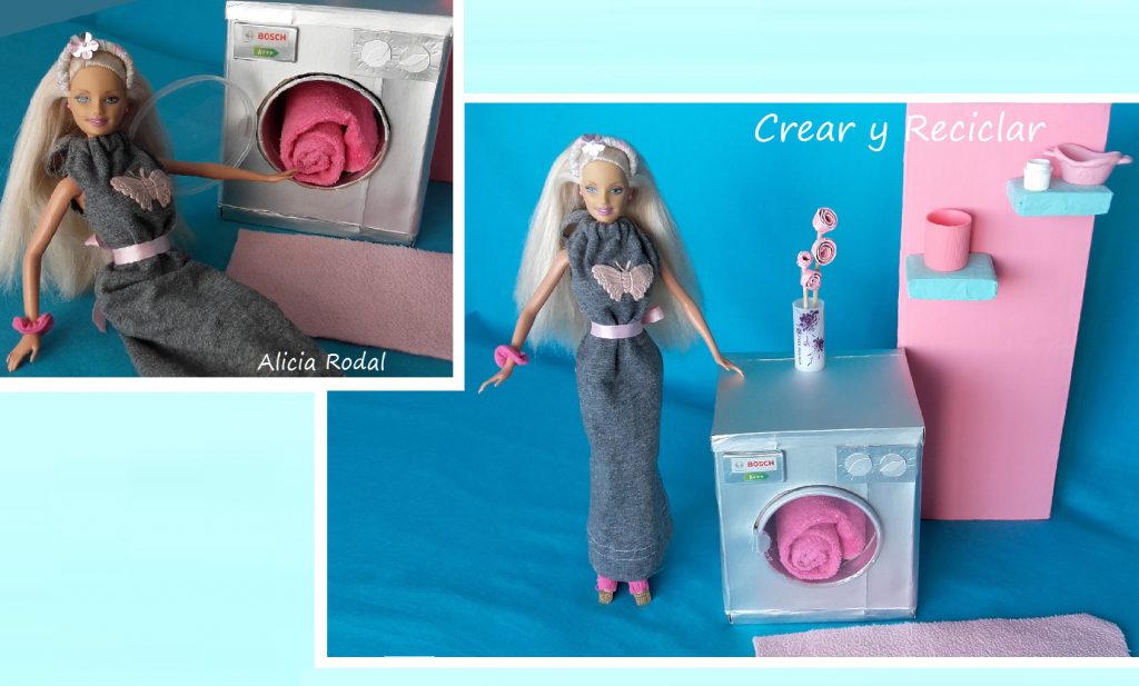 Cómo hacer una lavadora para muñecas con cartón y otros materiales reciclables. DIY