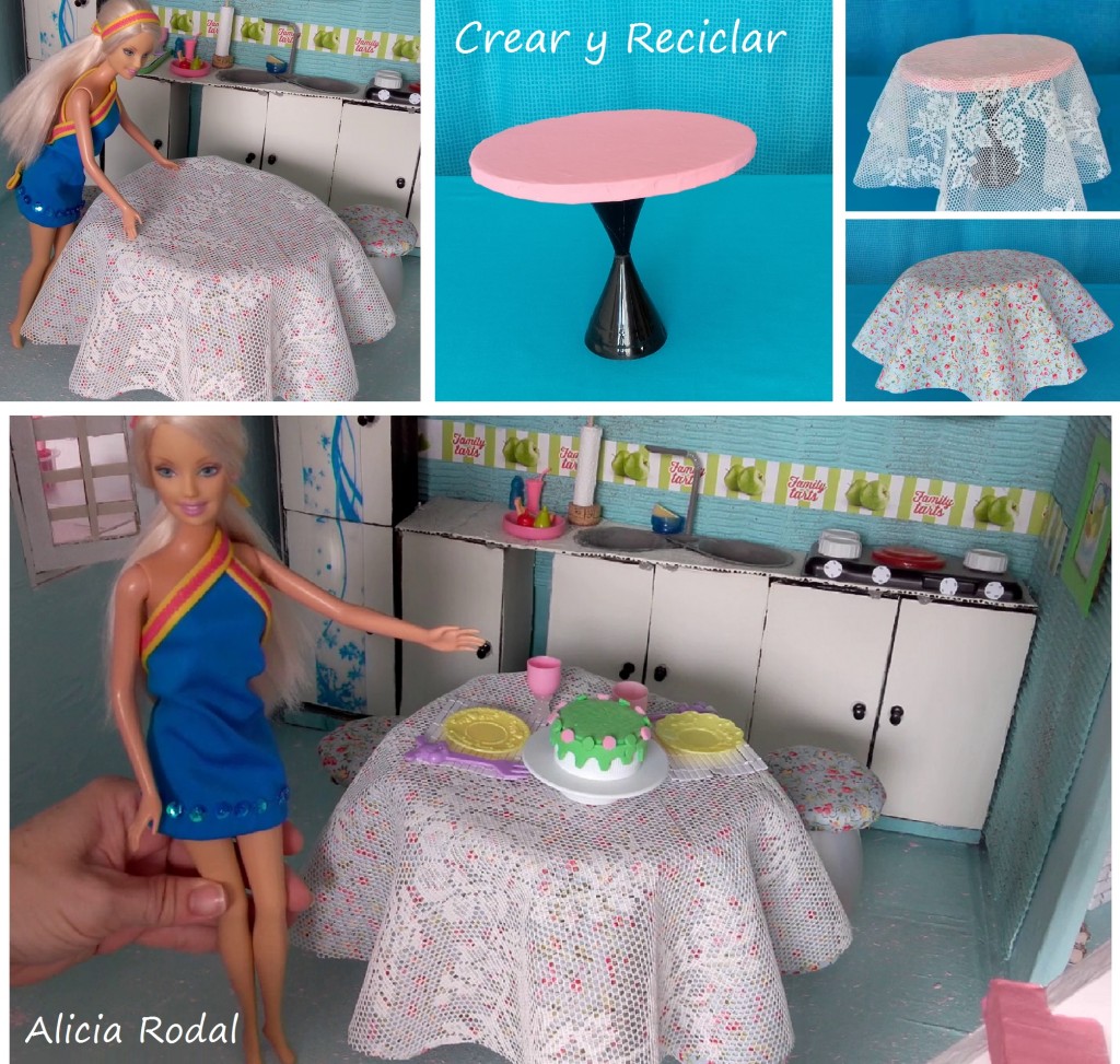 Mesa de comedor para muñecas con reciclaje DIY Crear y Reciclar 
