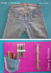 Cómo reutilizar una carpeta o cartapacio y decorarla al estilo universitario, con materiales reciclados. Fácil