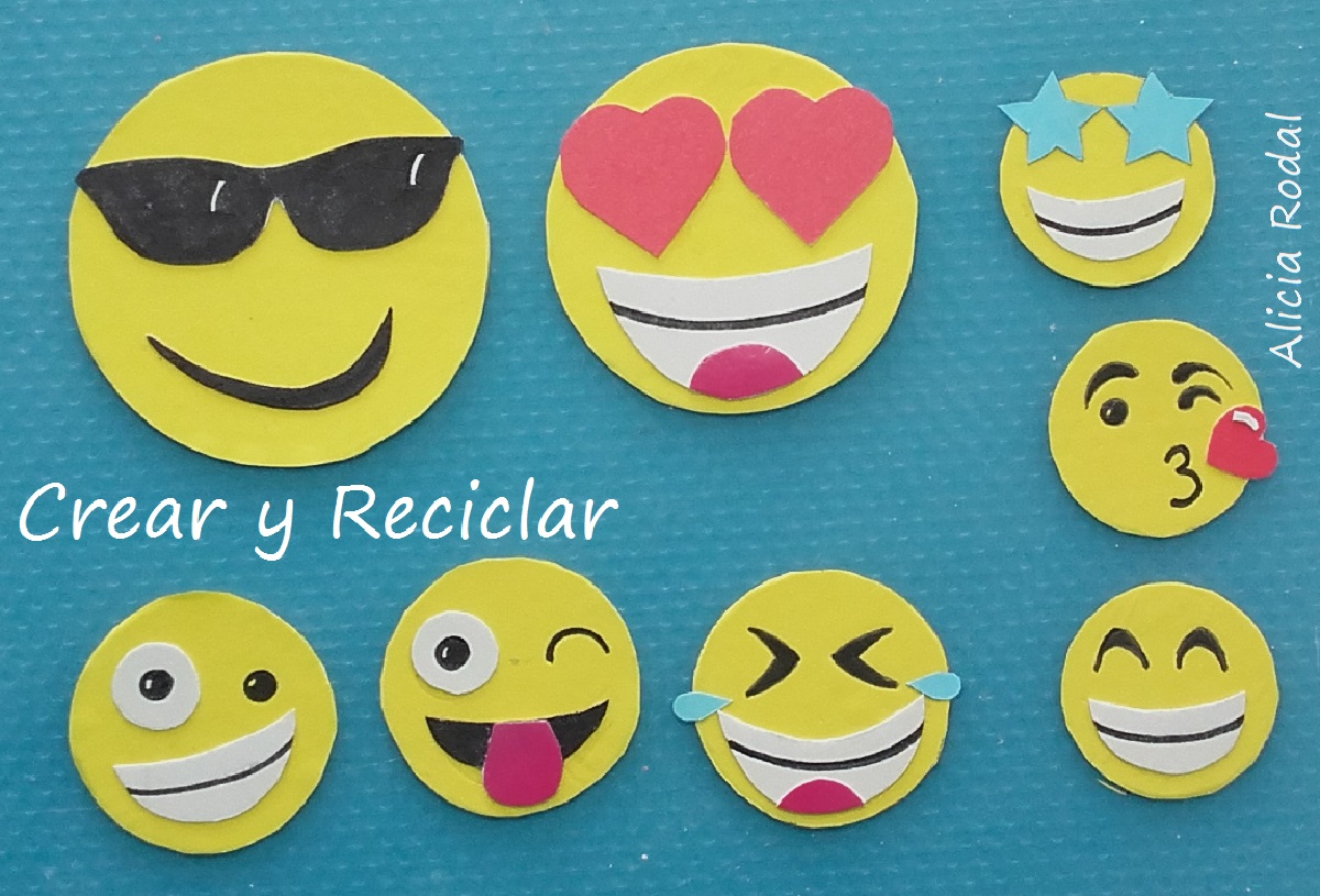 Organizador de escritorio con emojis y Reciclar