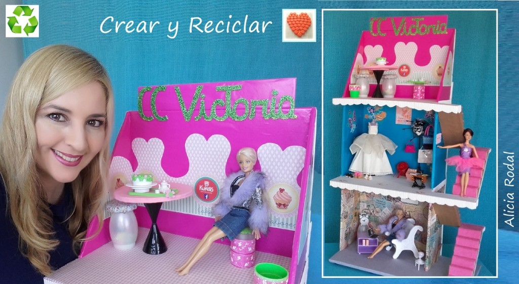 Centro comercial para muñecas DIY con reciclaje