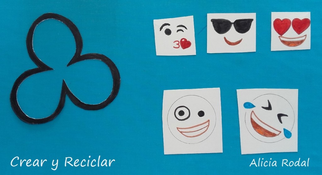 Organizador de escritorio portátil de emojis con imanes DIY con reciclaje