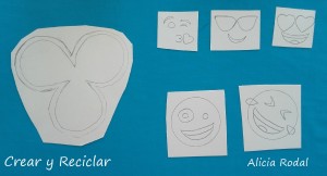 Organizador de escritorio portátil de emojis con imanes DIY con reciclaje