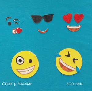 Organizador de escritorio portátil de emojis con imanes DIY con reciclaje
