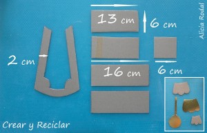 Medidas para hacer Ding Dong de La Bella y La Bestia con reciclaje
