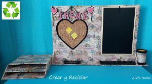 Como hacer un organizador de mesa 2 niveles de cartón horizontal