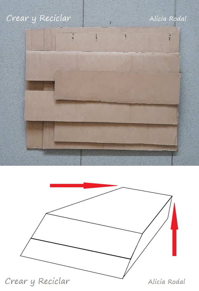 Como hacer un organizador de mesa 2 niveles de cartón horizontal