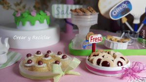 Como hacer miniaturas de galletas para muñecas de diferentes sabores con material reciclado