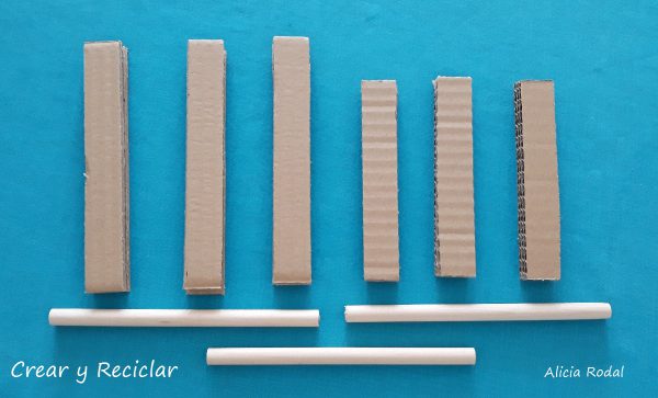 Repisa larga con soportes de CARTON - Crear y Reciclar