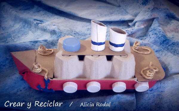 Como hacer un barco con materiales reciclados para las tareas del colegio.