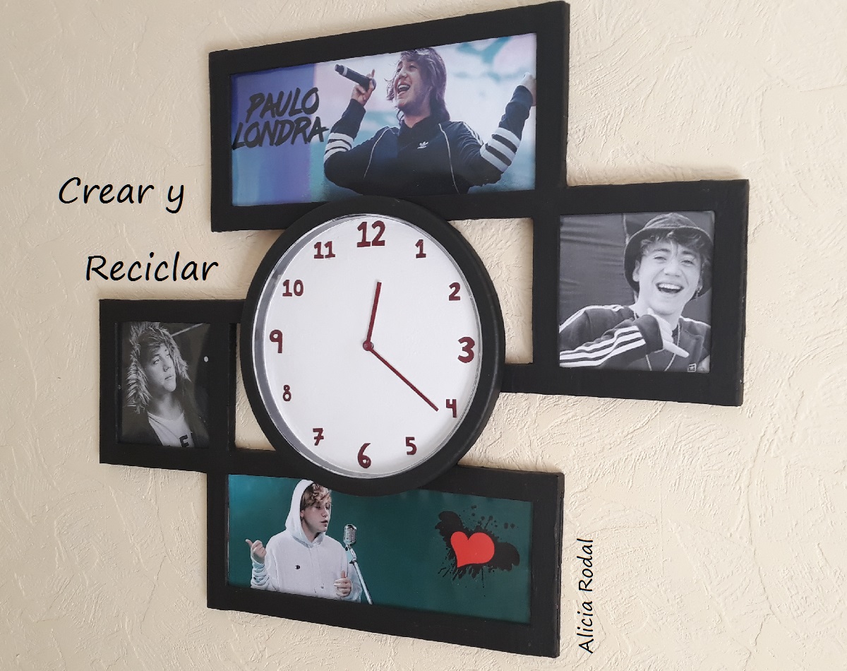 Como reutilizar o transformar un reloj de pared usado y convertirlo en un original portarretrato de Paulo Londra.