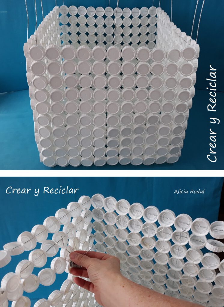 Como hacer una CESTA con tapas de plástico DIY. Reciclaje creativo. Ideas creativas