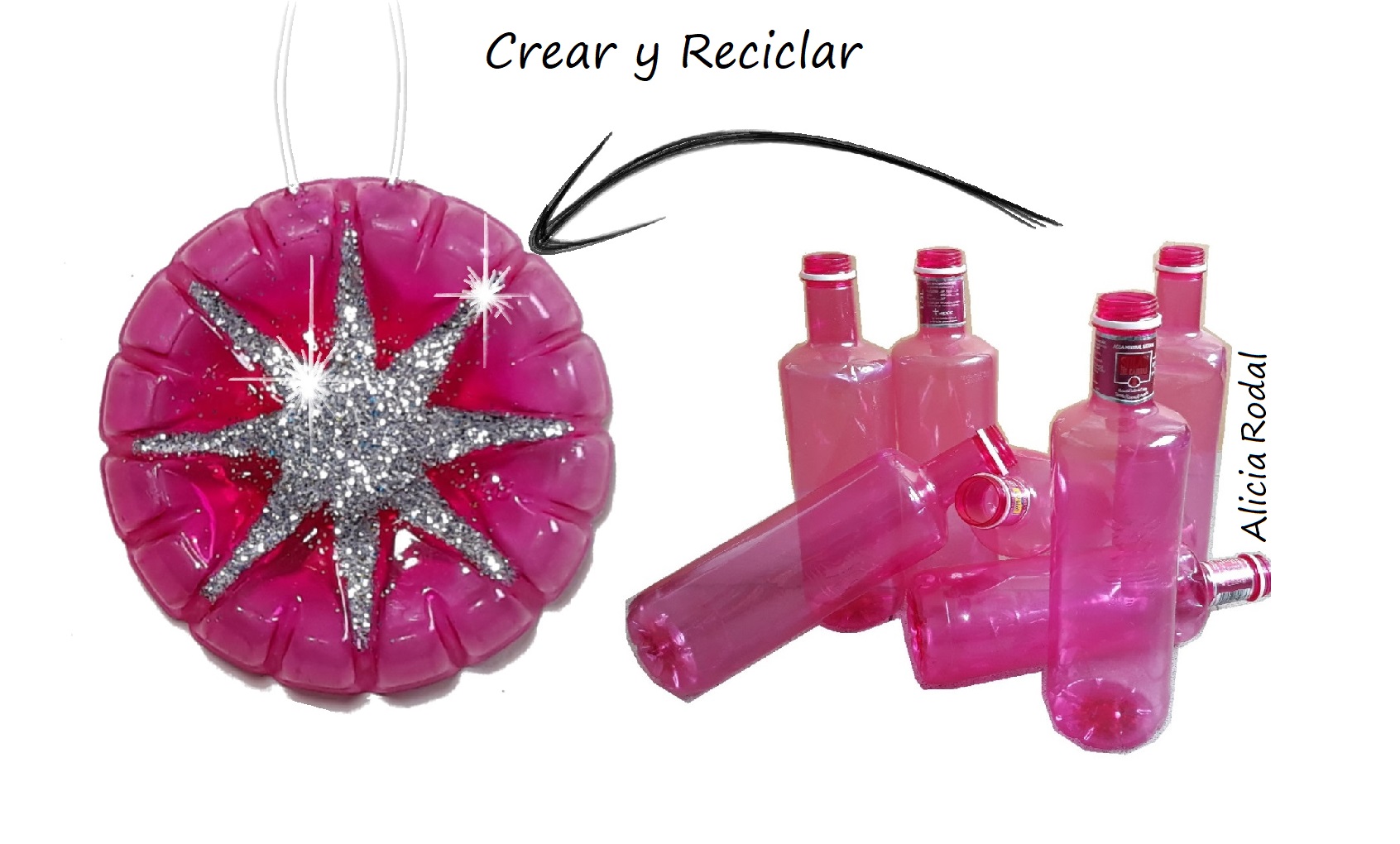 Adornos para decorar el arbolito de Navidad con botellas de plástico