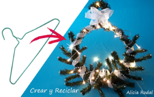Cómo hacer una corona de Navidad con materiales reciclados Muy fácil. Diy Reciclaje 