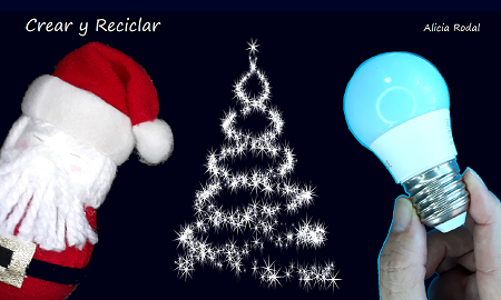 Decoraciones navideñas fáciles con bombillas o bombillos de luz fundidos o quemados, para hacer 3 ideas de adornos, figuras o guirnaldas decorativas para el árbol de Navidad o cualquier otra decoración navideña. Diy