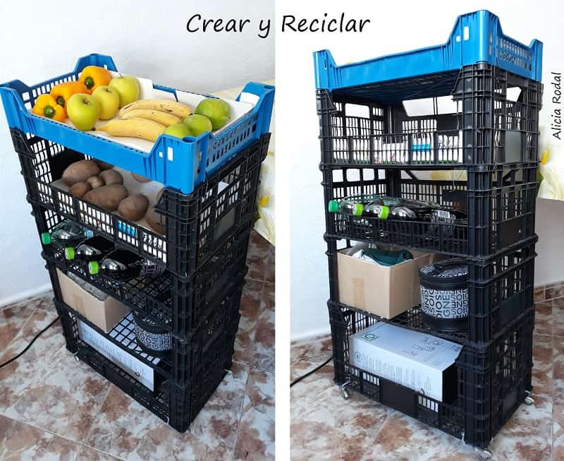 8 y formas diferentes de reutilizar cajas de plástico de frutas - Crear y Reciclar