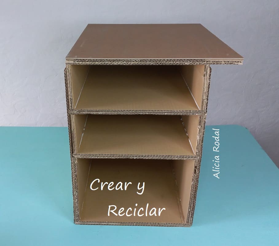 Como hacer un mueble cartón a medida para el armario: Cajonera 3 cajones Crear y Reciclar