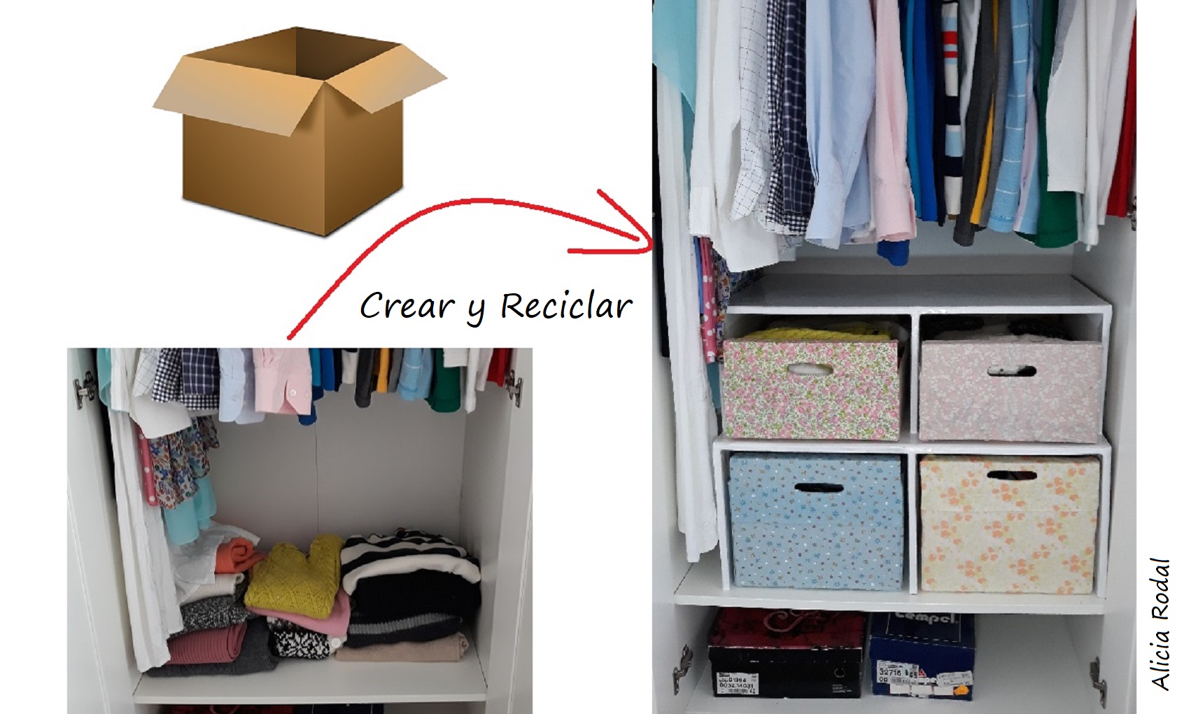 Como hacer muebles a medida para tu armario, de cartón, con repisas y  cajones - Crear y Reciclar