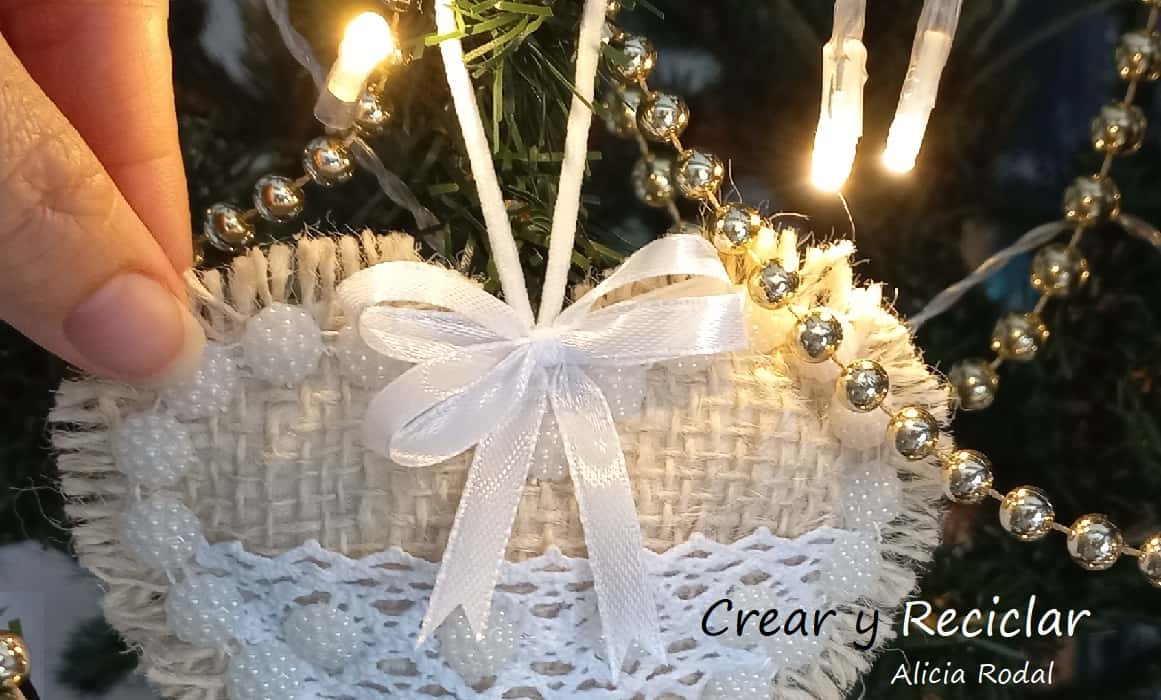 elegante decoración navideña decoración para árbol de Navidad embalaje representativo Saco de yute de 30 x 45 cm con cierre de cordón 