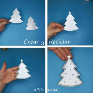 En este tutorial les voy a enseñar qué fácil y rápido es hacer adornos para decorar el arbolito, en forma de árbol, pino o abeto navideño. Además, es muy económico ya que tan sólo vamos a reutilizar materiales reciclados que solemos tener en casa, las cajas de leche o envases de zumos, llamados tetrabrik.