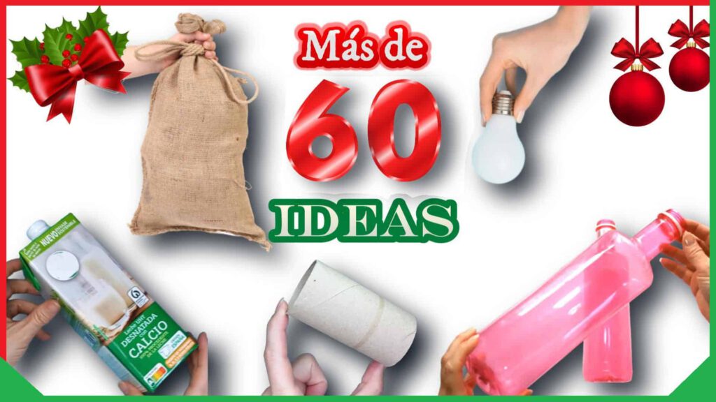 Mira estas más de 60 ideas de último minuto que puedes hacer con 5 materiales muy económicos, con los que podemos hacer adornos navideños para decorar el pino de Navidad de nuestra casa, para vender o regalar, y con materiales reciclados.